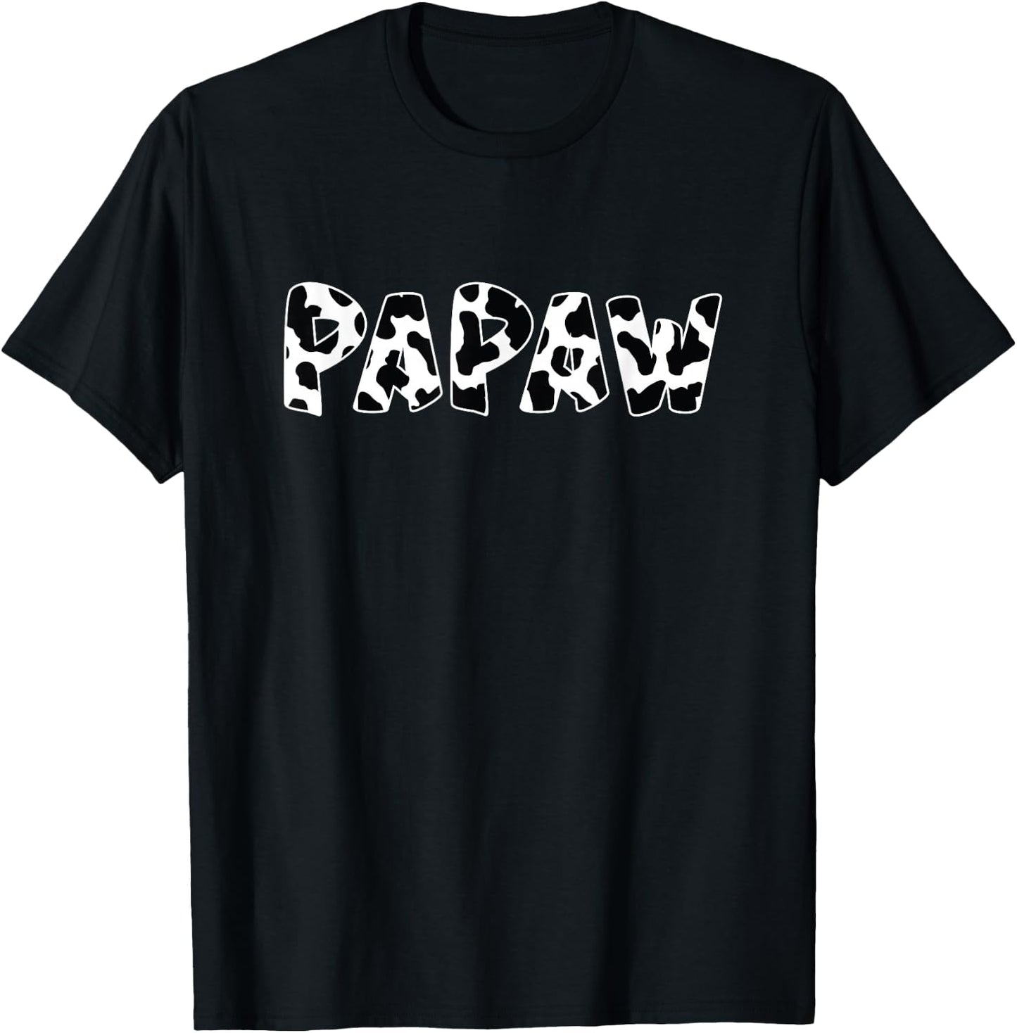 Papaw Cow Print Cow Pattern T-Shirt - T-Shirt | Black