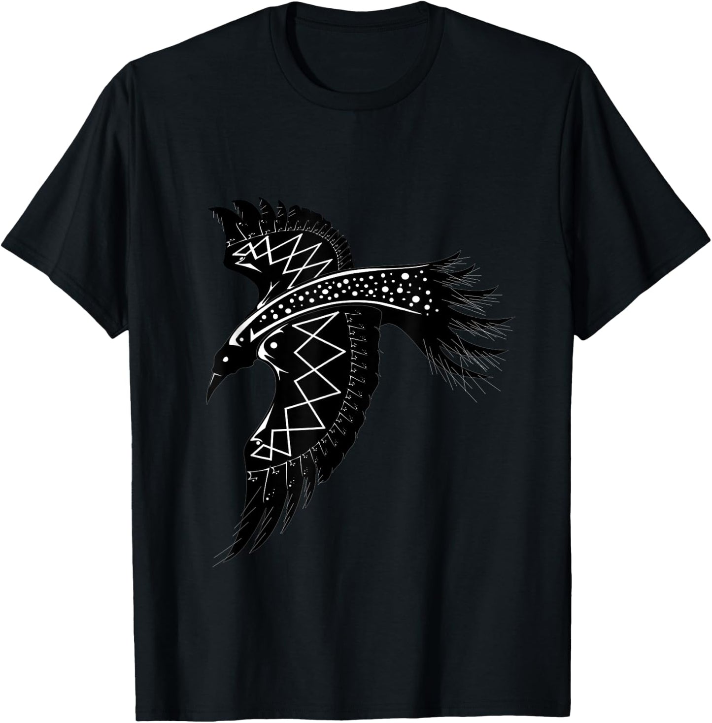 Crow Raven Norse Viking style Gift Vikings lover T-Shirt - T-Shirt | Black