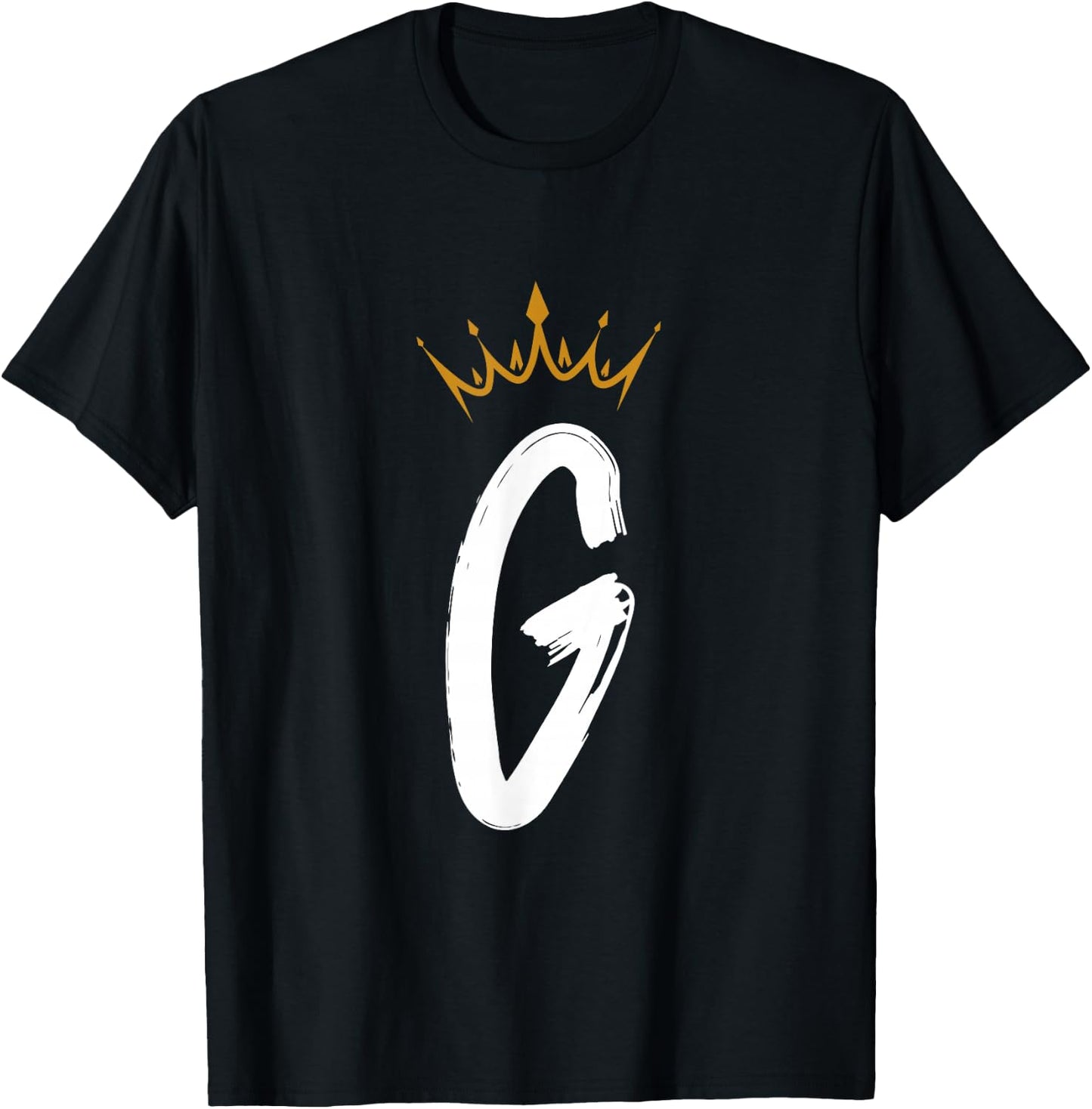 Queen King Letter G - Favorite Letter With Crown Alphabet T-Shirt - T-Shirt | Black