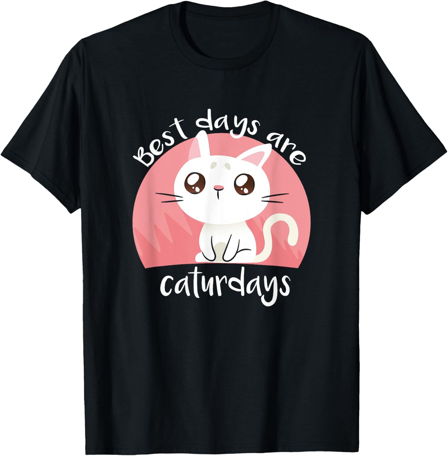 Best Days Are Caturdays - Cute Cat Shirt Gift Cat Lover Women Kids T-Shirt - T-Shirt | Black