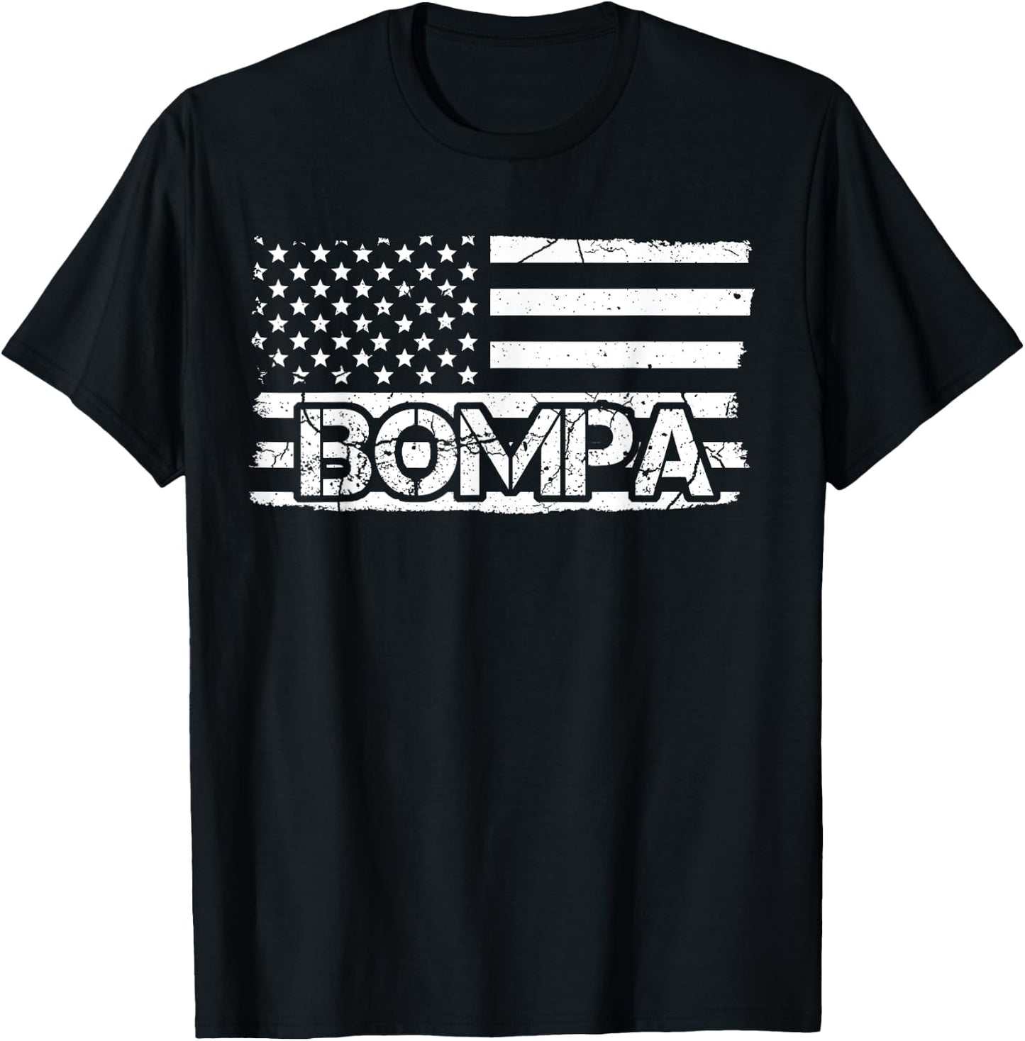 Bompa American Flag Father's Day Grandpa Gift T-Shirt - T-Shirt | Black