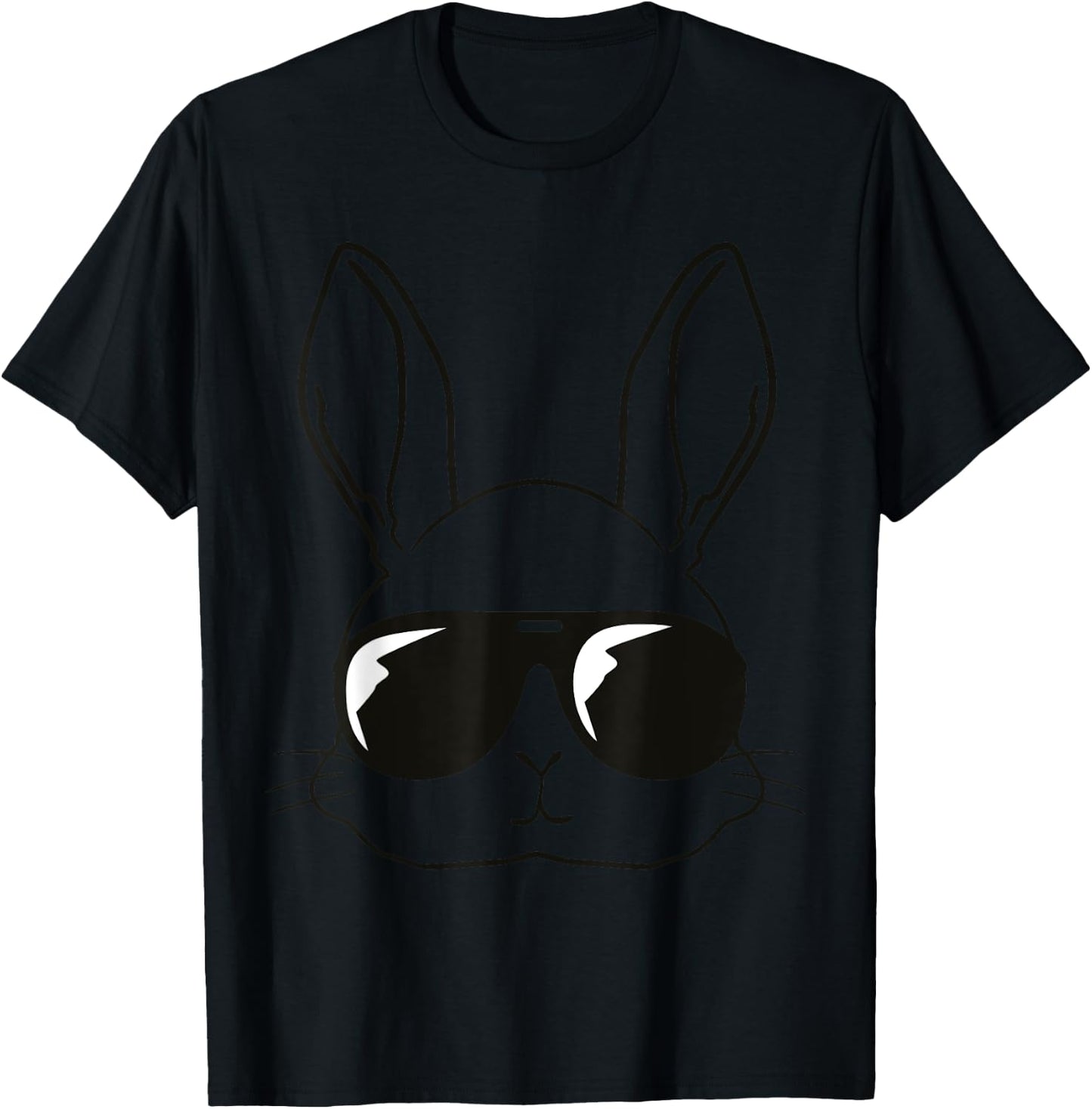 Cool Easter Bunny Face Kids Men Boys Easter , gray T-Shirt - T-Shirt | Black