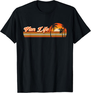 Retro Vintage Van Life is the Real Adventure T-Shirt - T-Shirt | Black