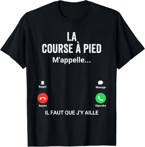 Running Me Calls Gift Humor Runner , Black, S T-Shirt - T-Shirt | Black