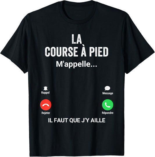 Running Me Calls Gift Humor Runner , Black, S T-Shirt - T-Shirt | Black