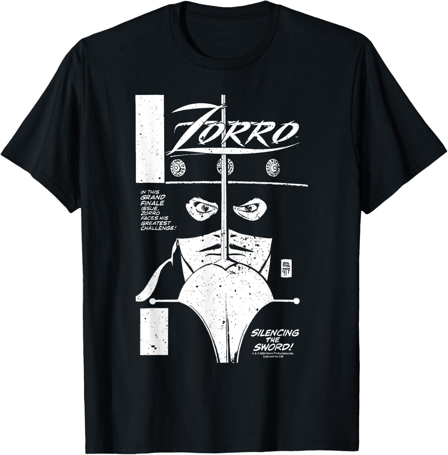 Zorro Grand Finale Comic Number: Silencing The Sword , Black, S T-Shirt - T-Shirt | Black