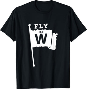 Fly The W Chicago Baseball Winning Flag T-Shirt - T-Shirt | Black