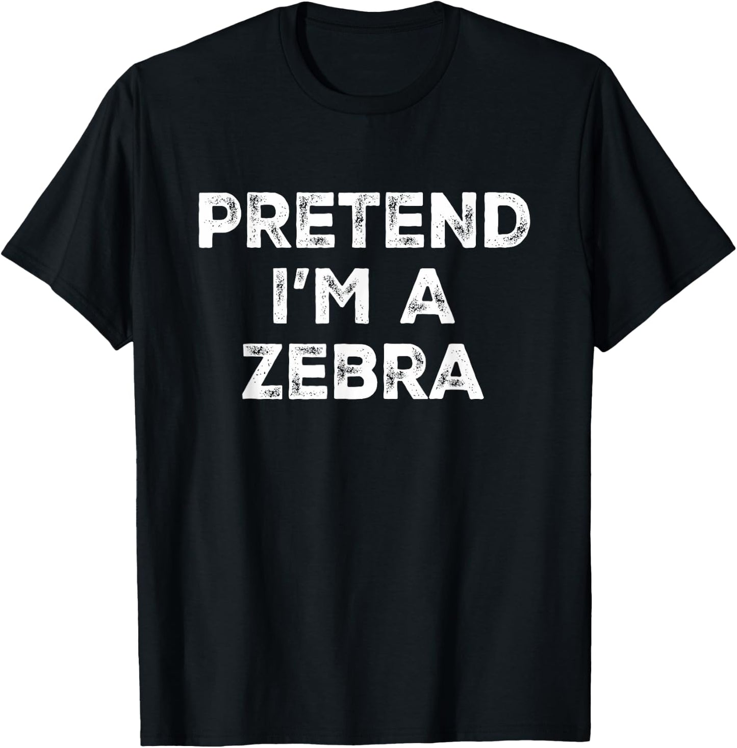 Pretend I'm A Zebra Lazy Halloween Costume T-Shirt - T-Shirt | Black