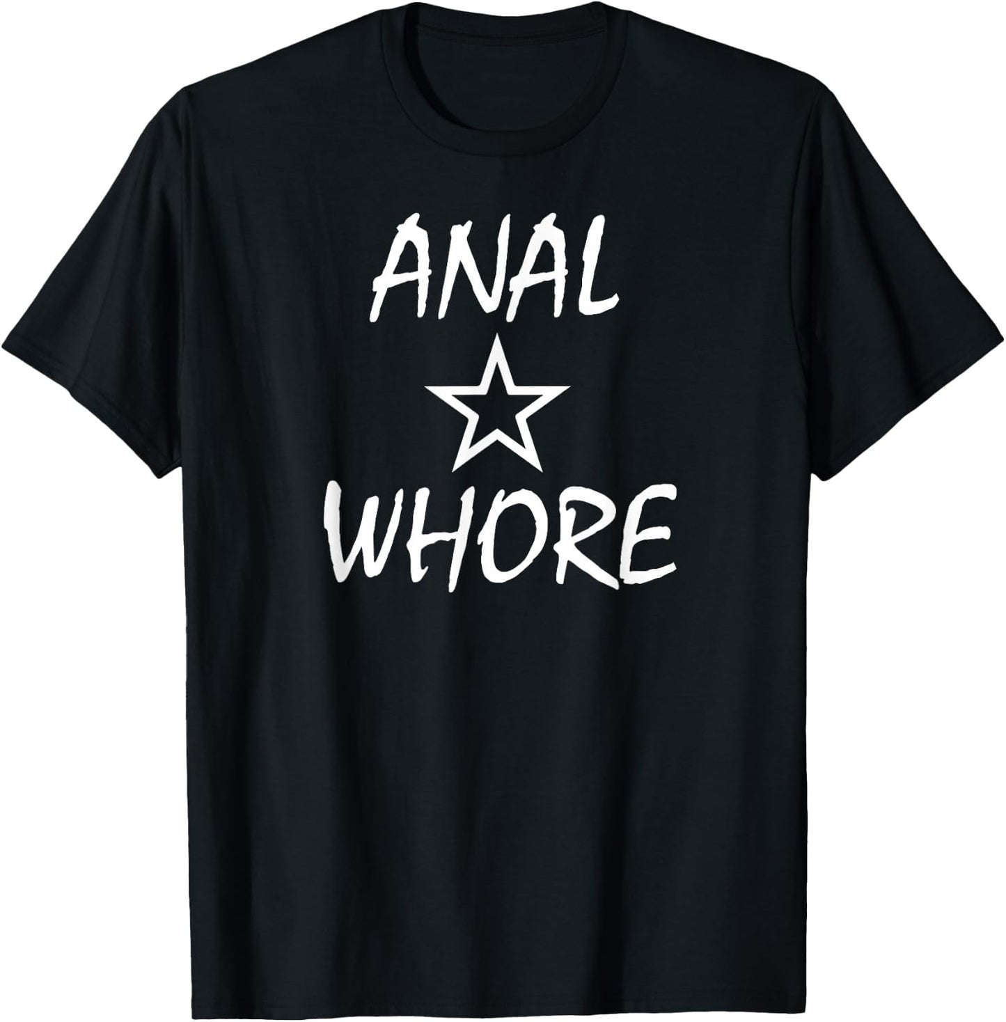 Anal Whore - Herren - -Jugendliche - Kurzarm - - Schwarz - S - Klassisch - Buchstabenmuster T-Shirt - T-Shirt | Black