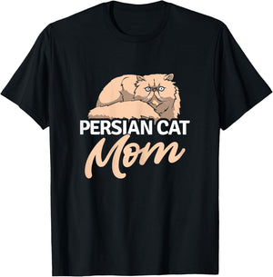 Persian Cat Mom Cat Kitten Kitty Cat Breed Animal Pet T-Shirt - T-Shirt | Black