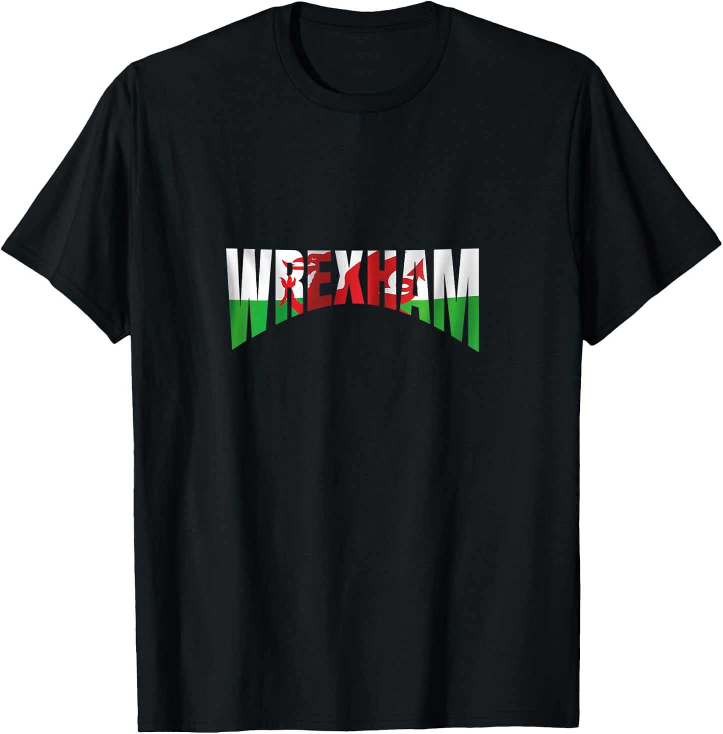 Wrexham Wales Flag Welsh Gifts Dragon Apparel Merchandise T-Shirt - T-Shirt | Black