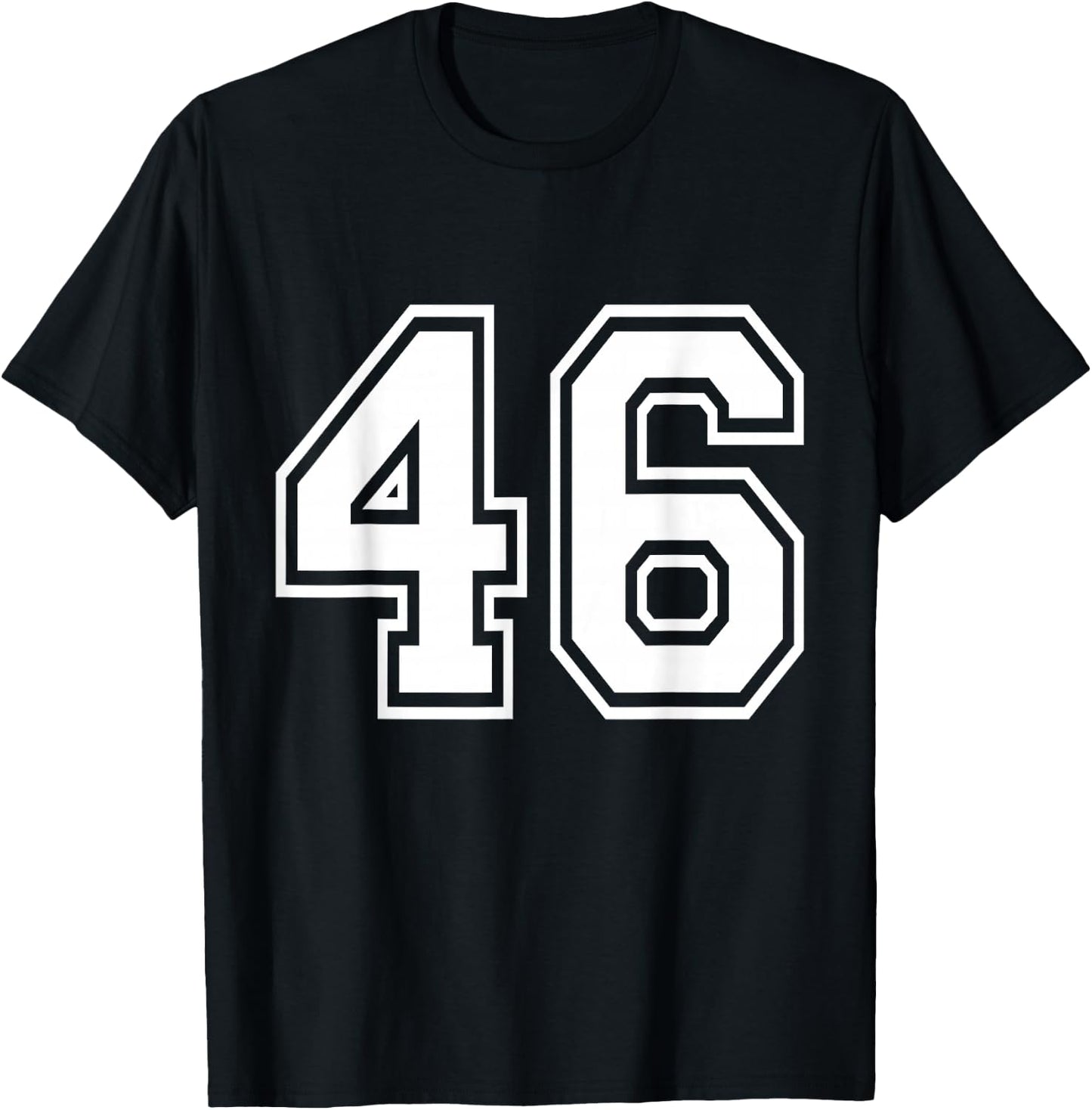 Number 46 Varsity Sports Team Jersey 46th Birthday 46 Years T-Shirt - T-Shirt | Black