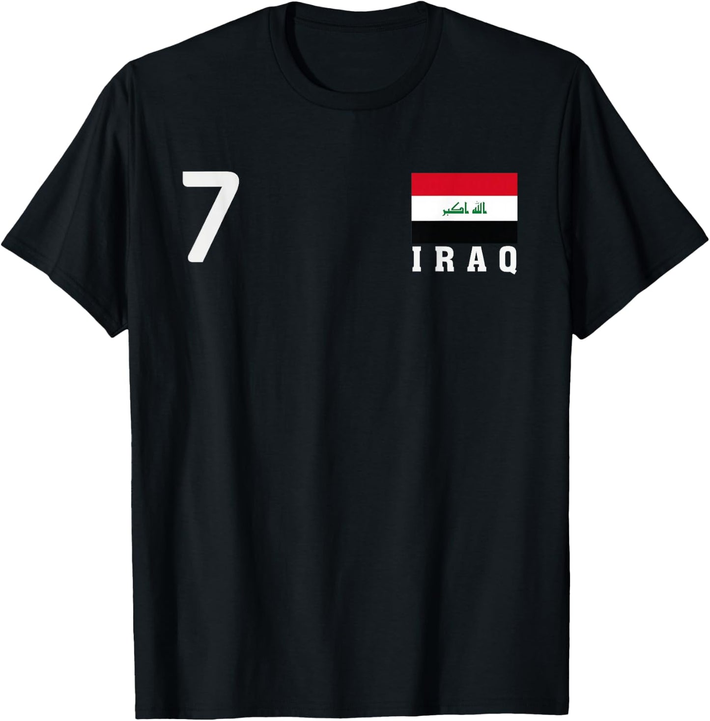 Iraq Number National Flag Country Pride Heritage T-Shirt - T-Shirt | Black