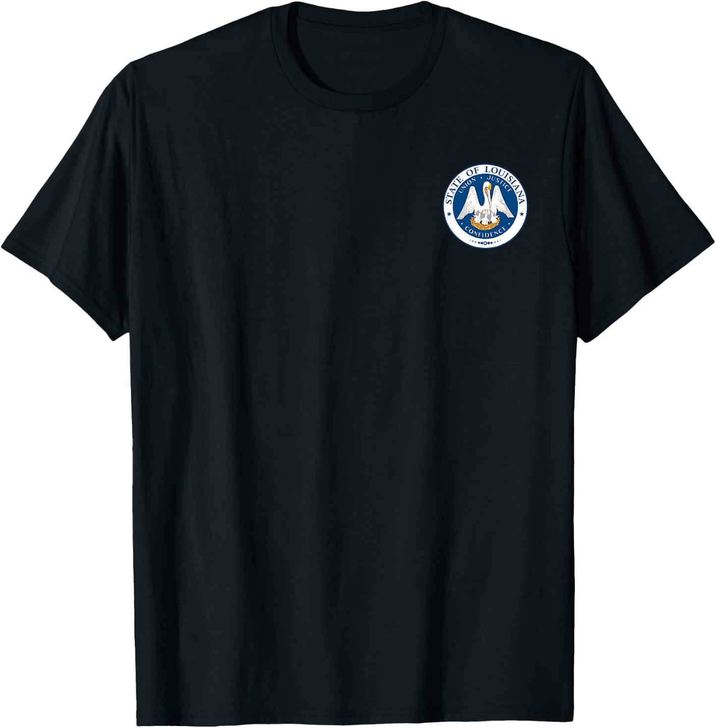 Louisiana State Seal Pelican Flag T-Shirt - T-Shirt | Black