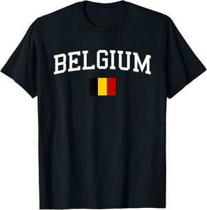 Drapeau Belge Hommes Femmes Enfants Belgique T-Shirt - T-Shirt | Black