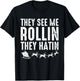 They See Me Rollin - Santa Funny Christmas Shirt T-Shirt - T-Shirt | Black