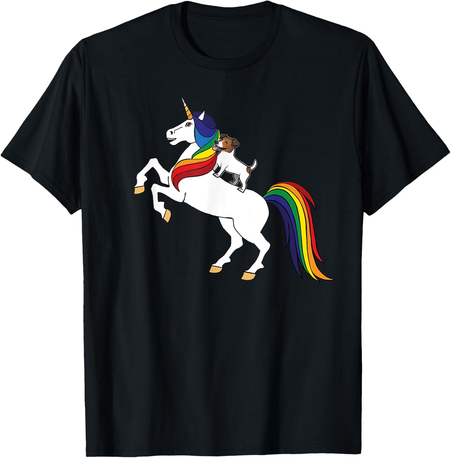 JRT Dog Lover Unicorn Kids Girls Jack Russell T-Shirt - T-Shirt | Black
