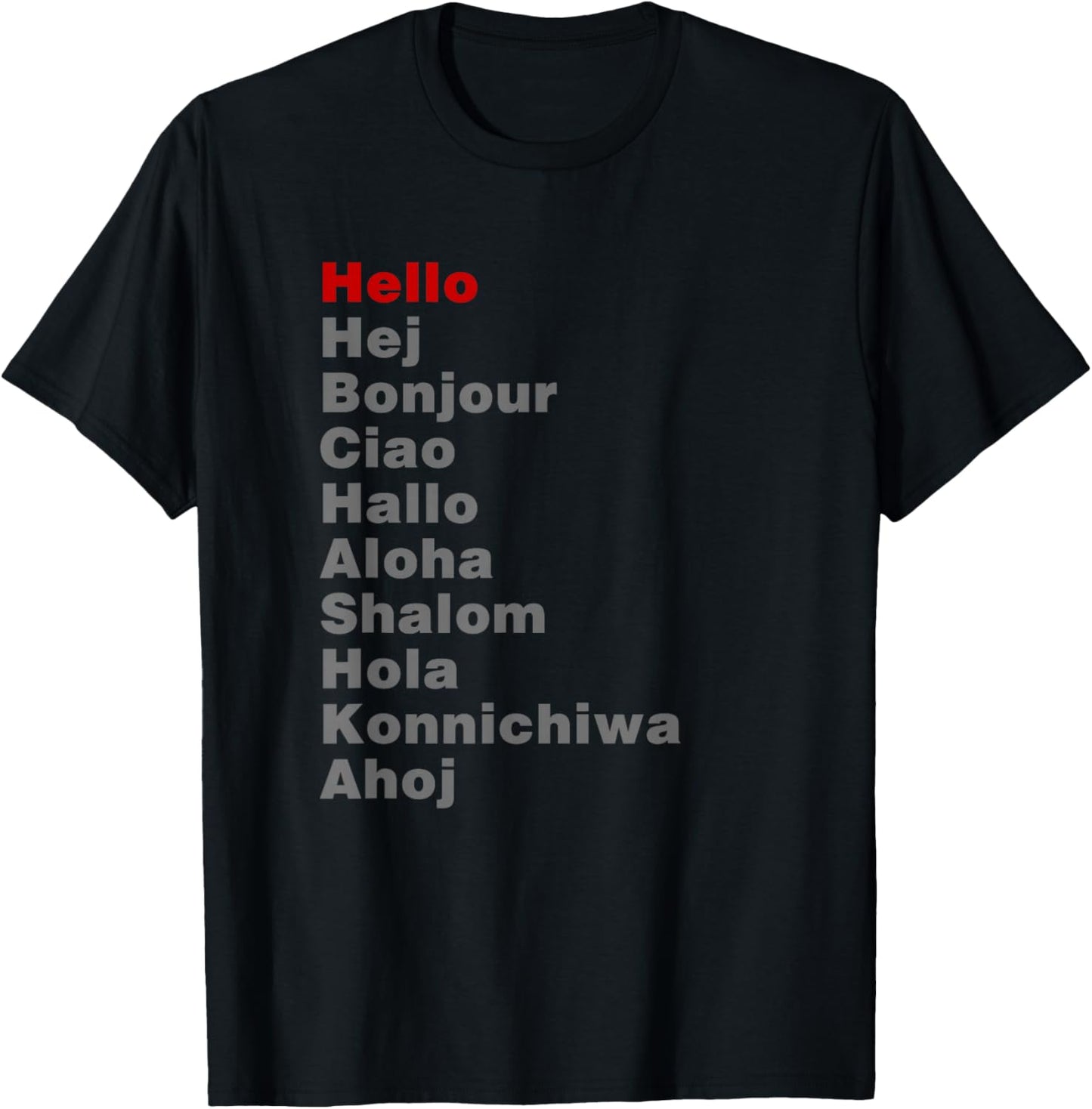 Hello in Different Languages Travel Backpacking T-Shirt - T-Shirt | Black