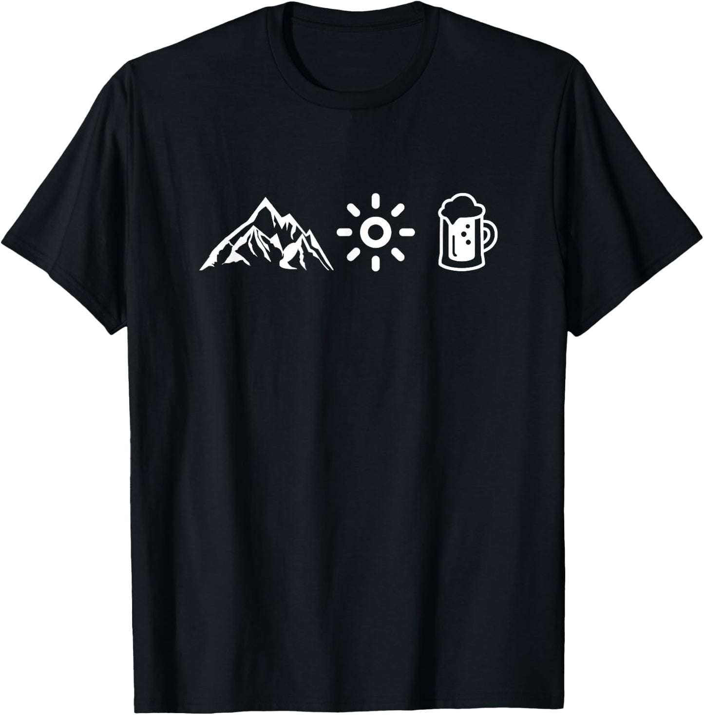 Wandern Berge Sonne Bier Outdoor Wander T-Shirt - T-Shirt | Black