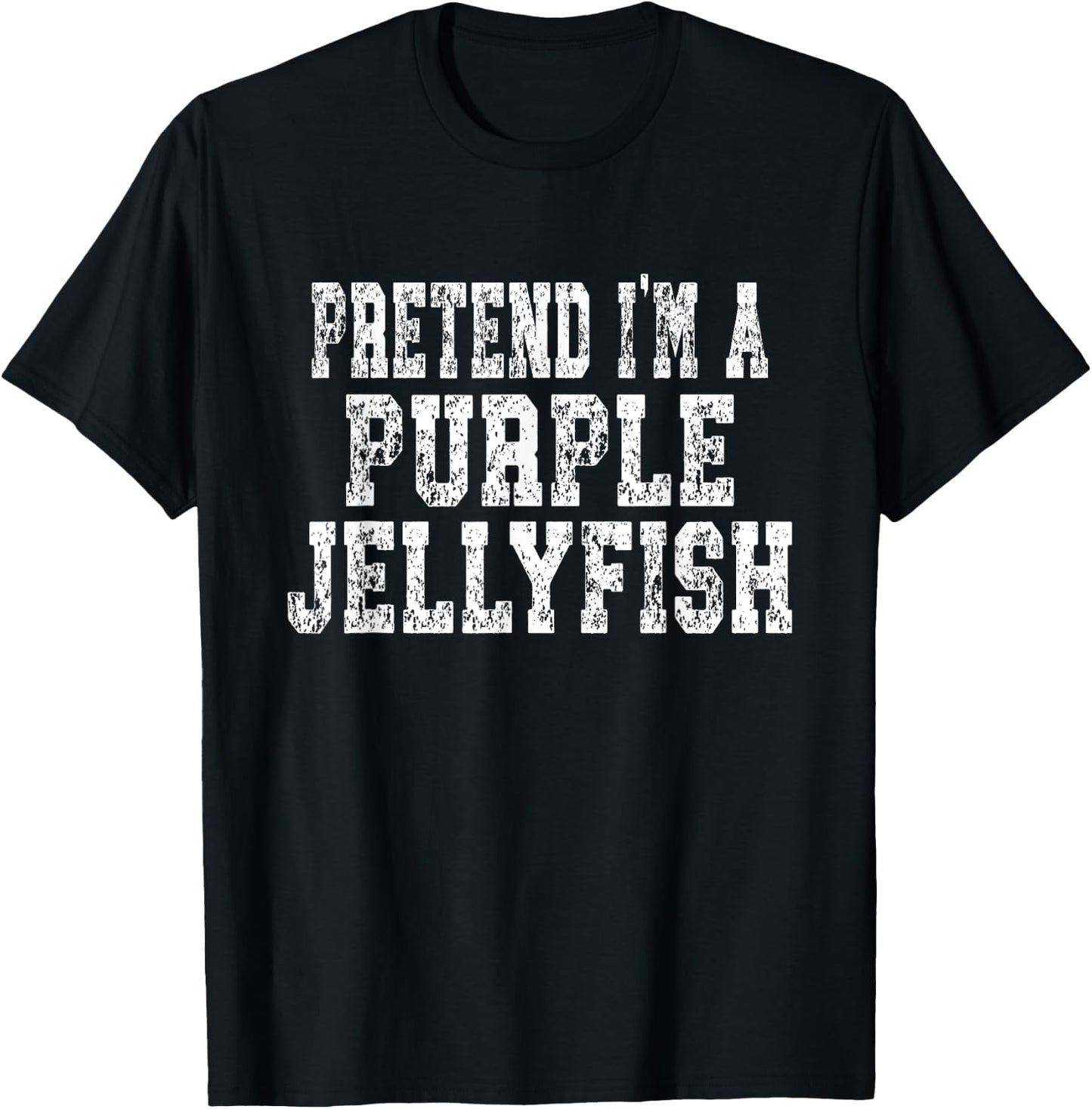 Pretend I'm A Purple Jellyfish Easy Halloween Costume T-Shirt - T-Shirt | Black