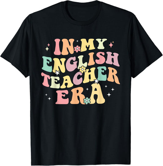 in My English Teacher Era Retro Back to School Literature Men Women T-Shirt - T-Shirt | Black