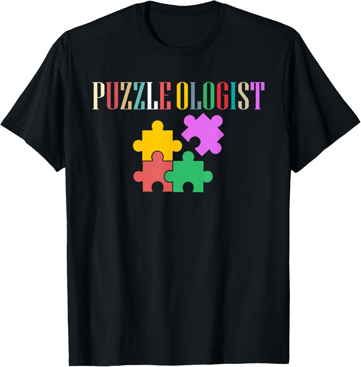 Puzzle King Puzzle Queen Jigsaw Puzzle Master Puzzleologist T-Shirt - T-Shirt | Black
