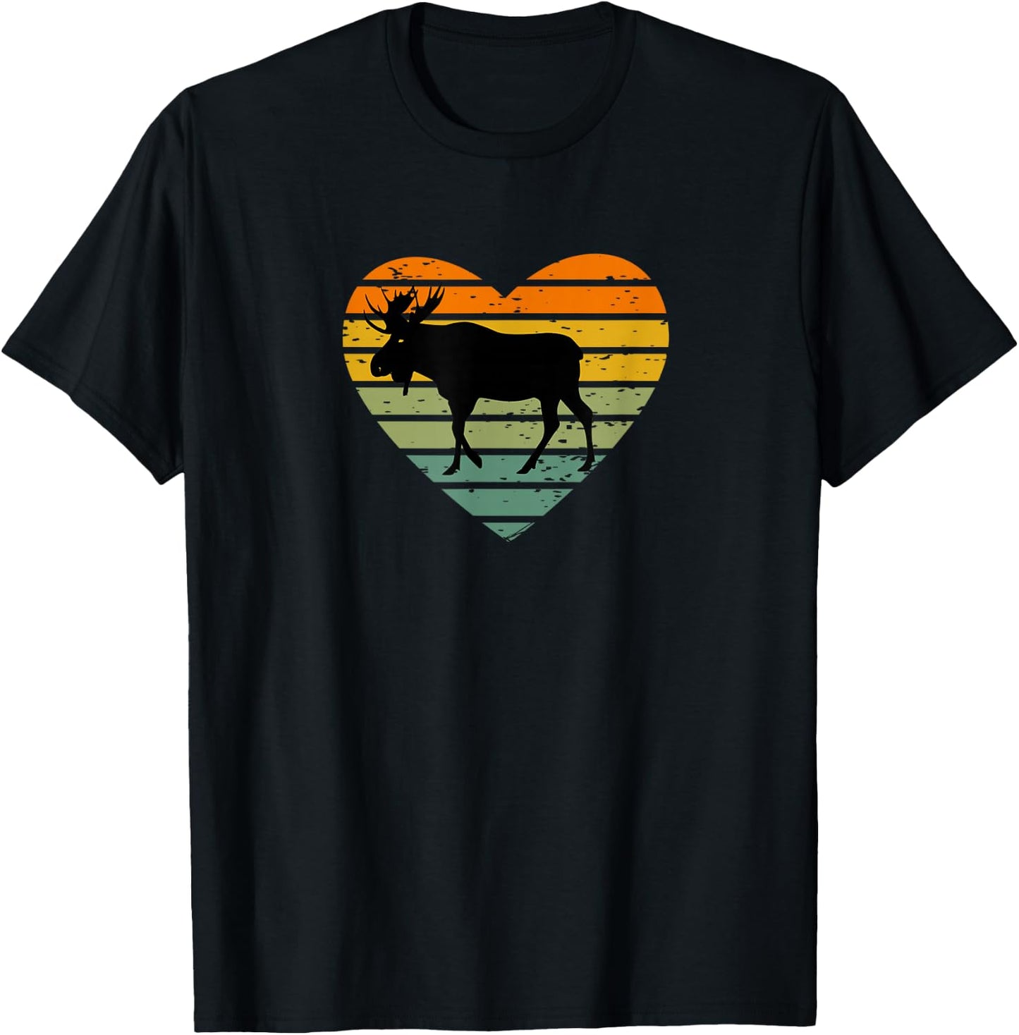 Ich Liebe Elche Herz Norwegen Elchfan Schweden Hirsch Elch T-Shirt - T-Shirt | Black