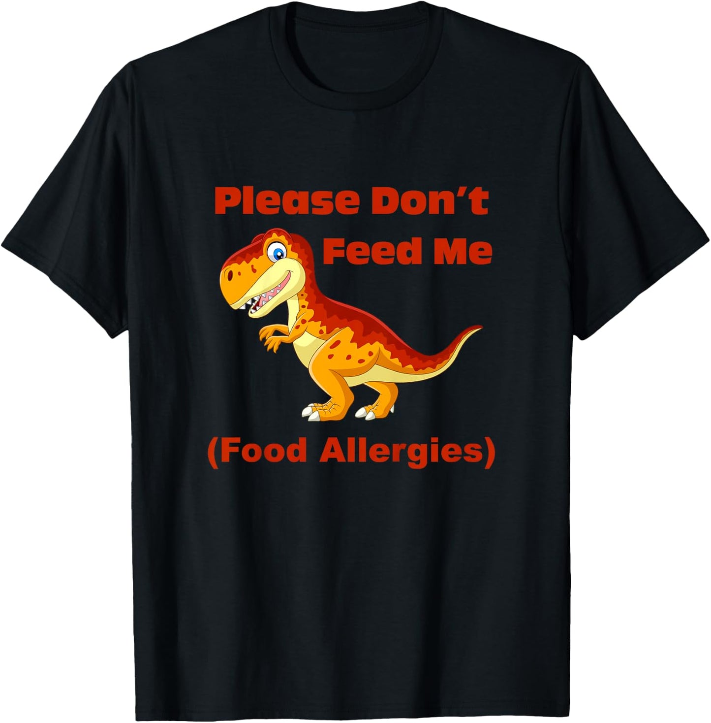 Food Allergy Toddler Kids with T-Rex T-Shirt - T-Shirt | Black