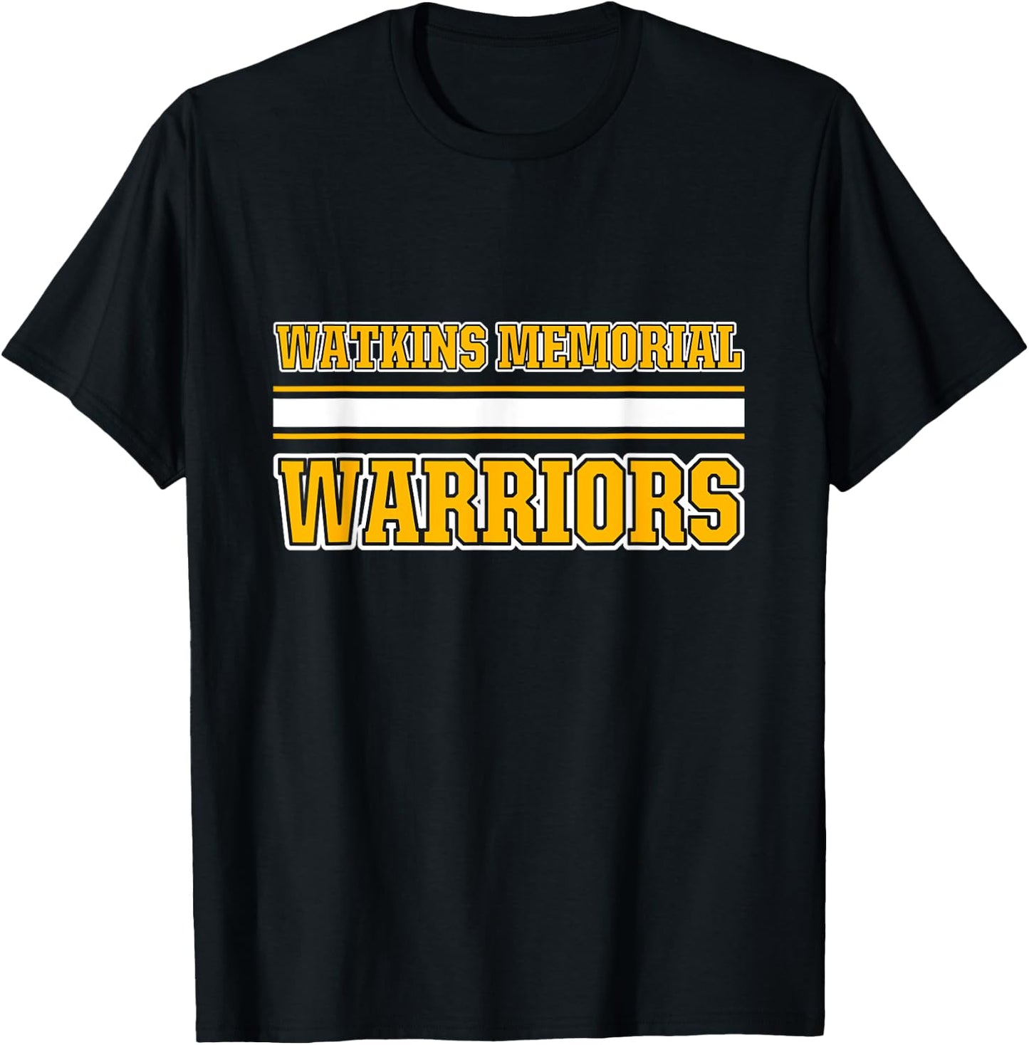 Watkins Memorial Warriors Horizontal Stripes T-Shirt - T-Shirt | Black