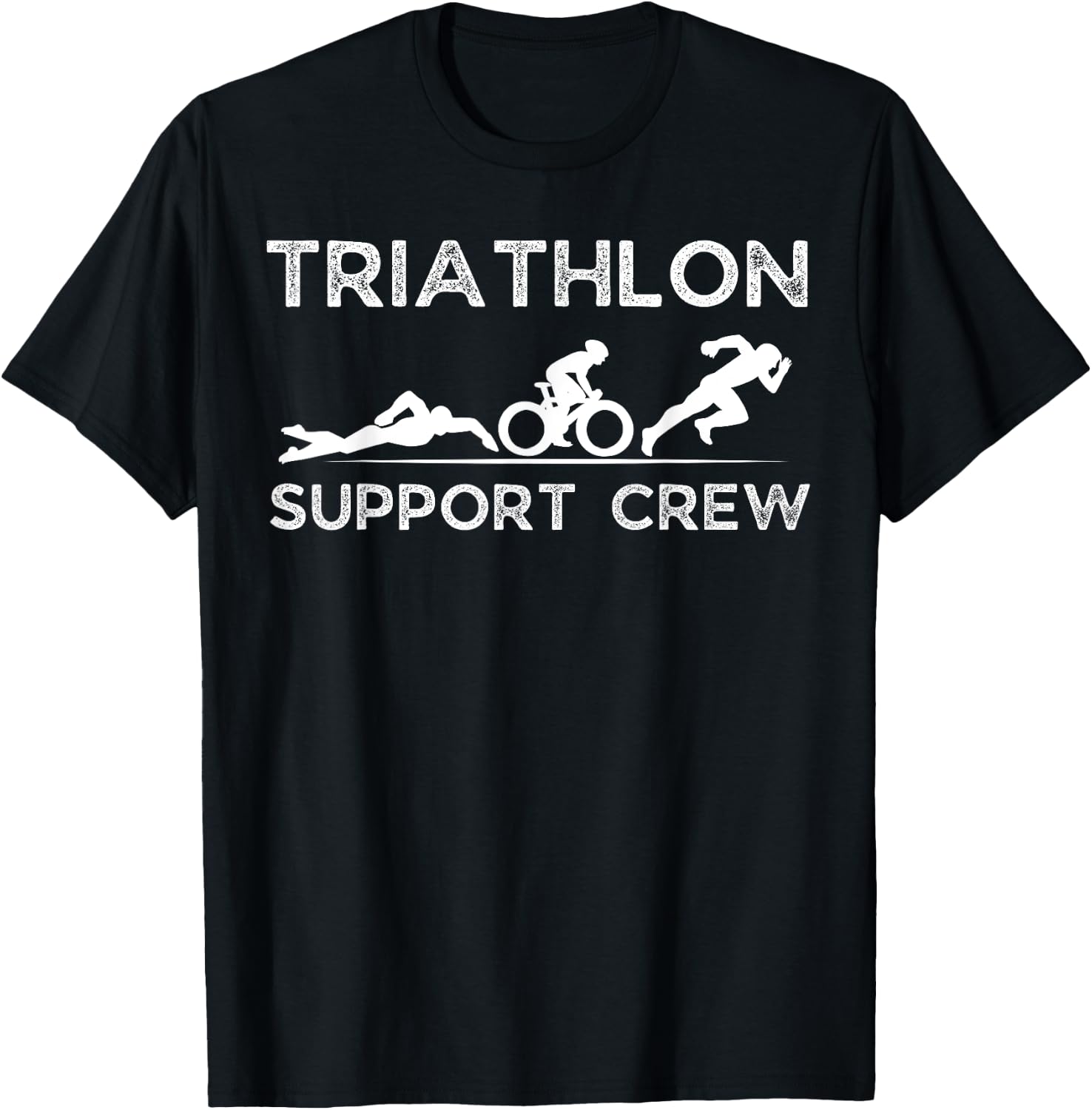 Triathlon Support Crew Men Women Kids Family Friend T-Shirt - T-Shirt | Black