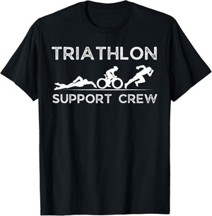 Triathlon Support Crew Men Women Kids Family Friend T-Shirt - T-Shirt | Black