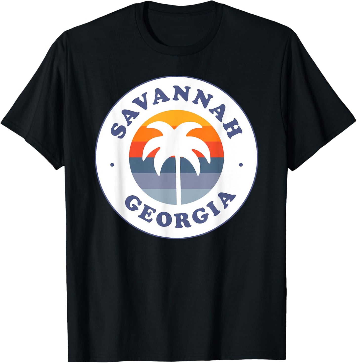 Savannah Georgia GA Palm Tree Beach Vacation Souvenirs Men Women Girls Kids T-Shirt - T-Shirt | Black