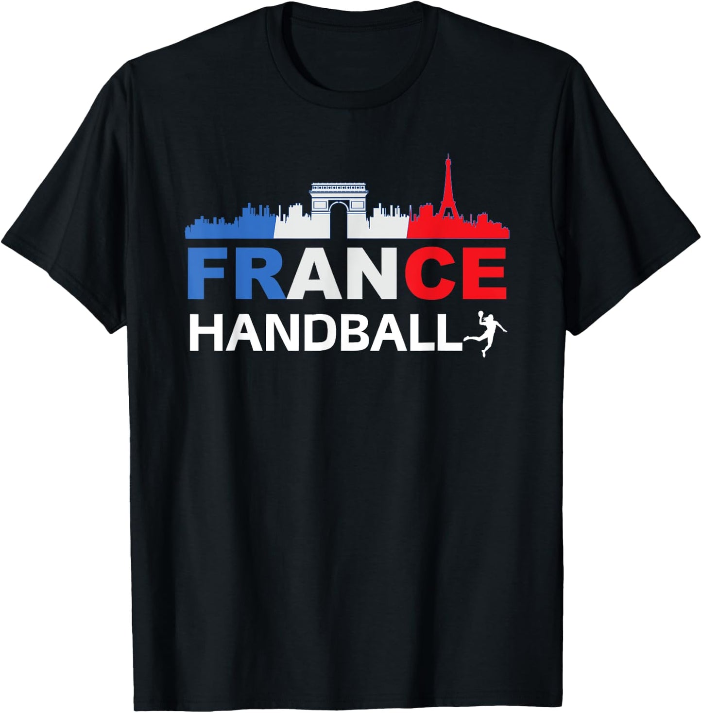 France Flag Handball Gift Jersey Handball , Black, S T-Shirt - T-Shirt | Black