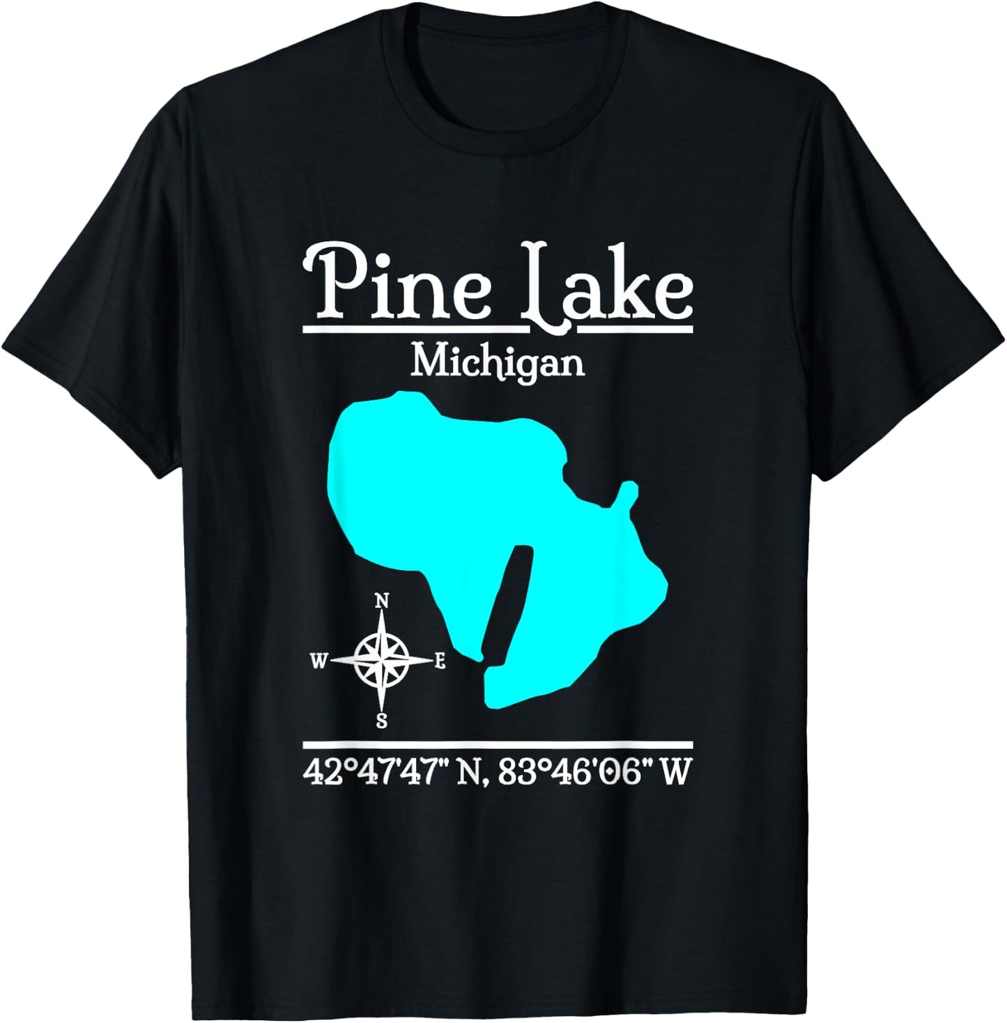 Pine Lake - Michigan T-Shirt - T-Shirt | Black
