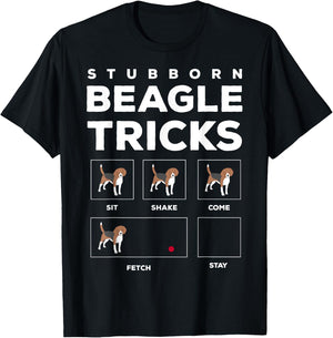 Stubborn Beagle Tricks Funny Beagle T-Shirt - T-Shirt | Black