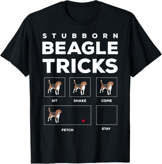 Stubborn Beagle Tricks Funny Beagle T-Shirt - T-Shirt | Black
