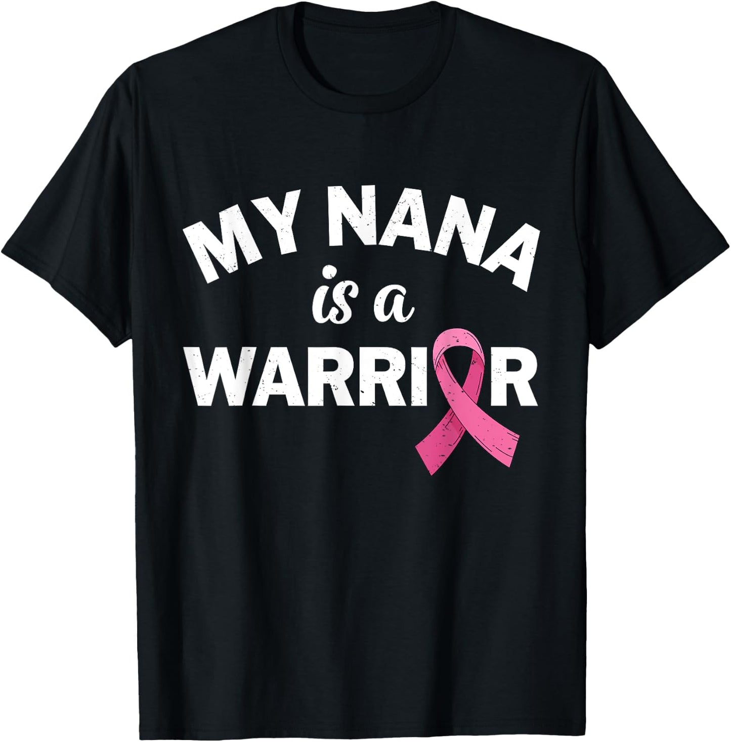 Grandkids Of A Warrior My Nana Is A Breast Cancer Warrior T-Shirt - T-Shirt | Black