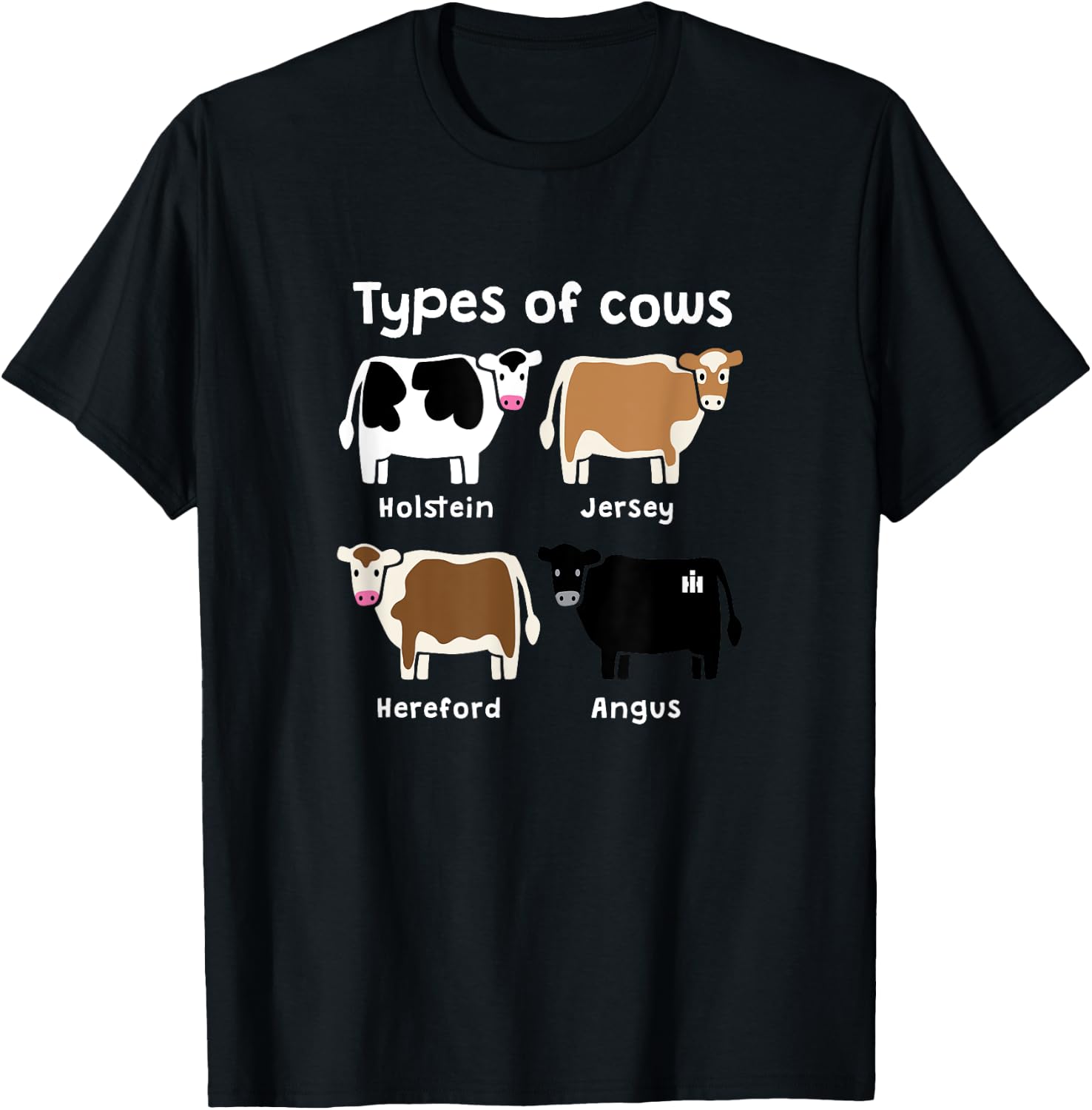 CASE IH - Types of Cows T-Shirt - T-Shirt | Black