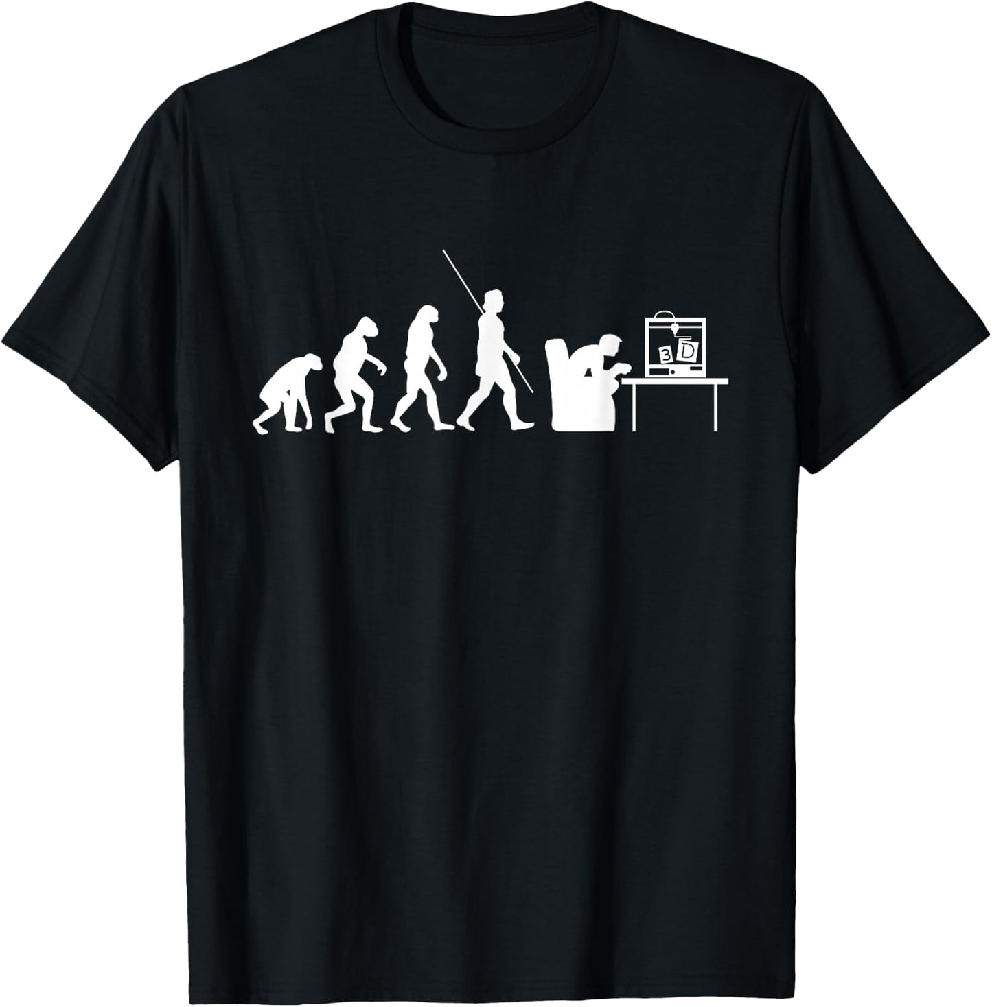 3D print evolution design with 3D printer T-Shirt - T-Shirt | Black