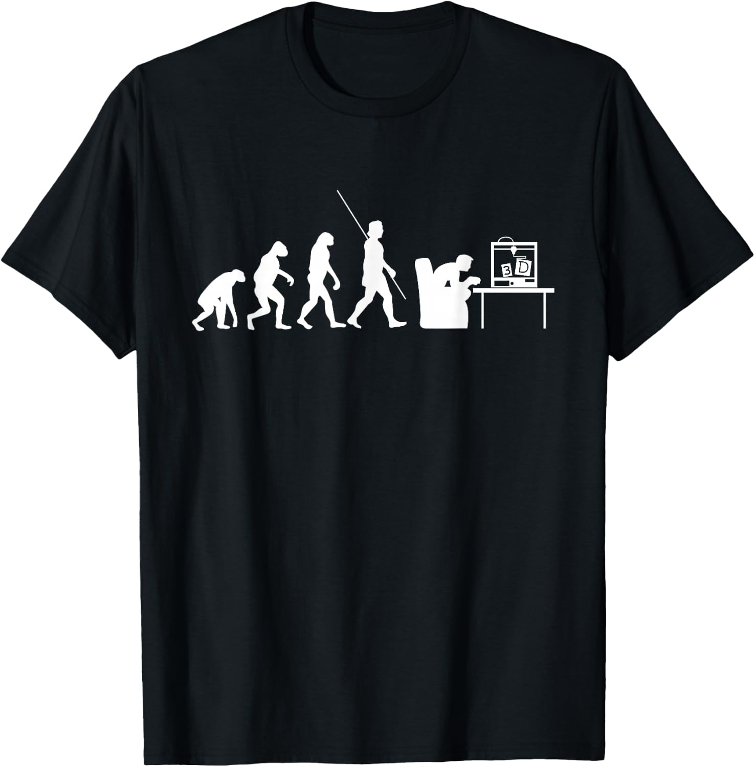 3D print evolution design with 3D printer T-Shirt - T-Shirt | Black