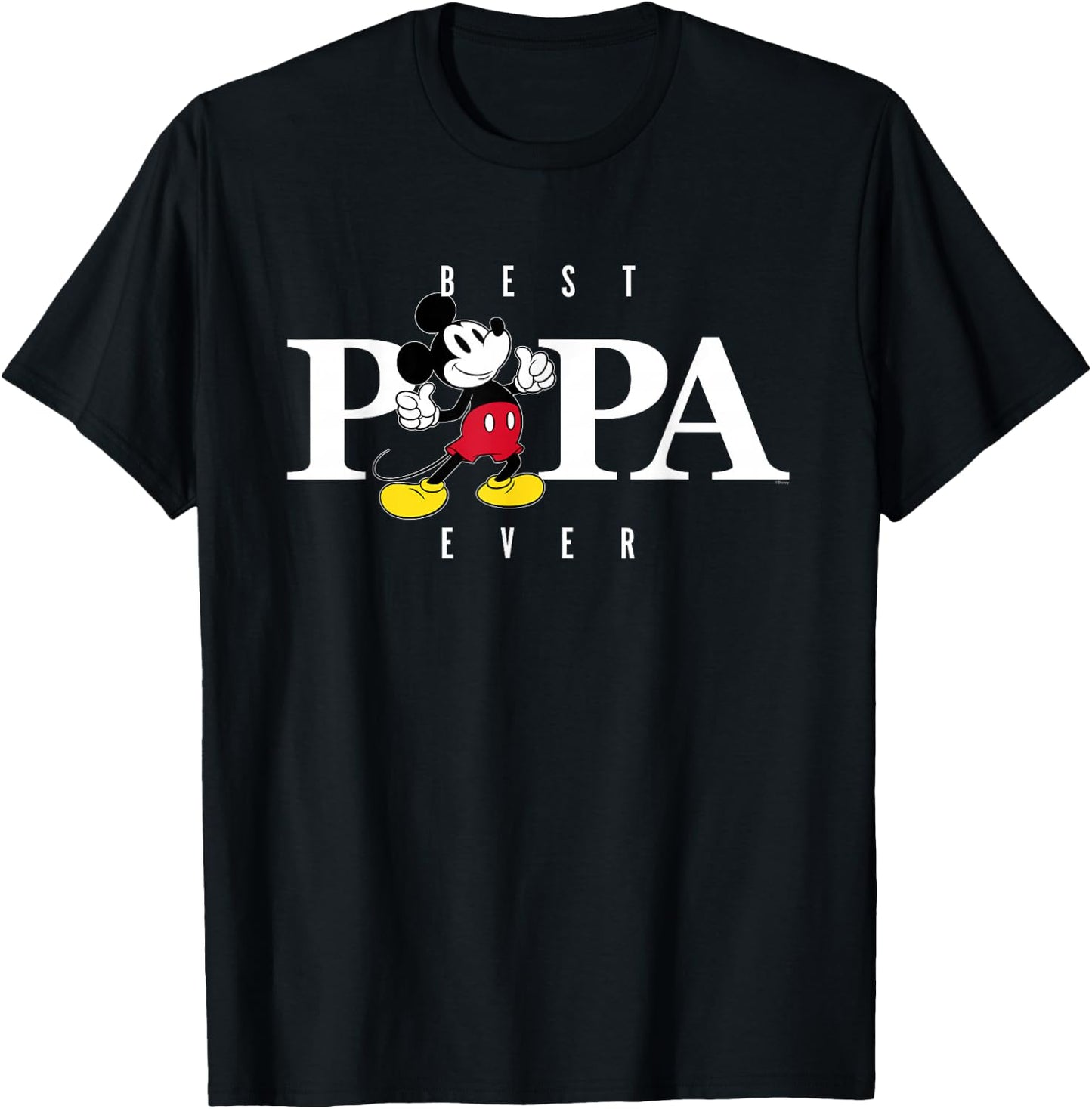 Disney Mickey Mouse Thumbs Up Best Papa Ever Father’s Day T-Shirt - T-Shirt | Black
