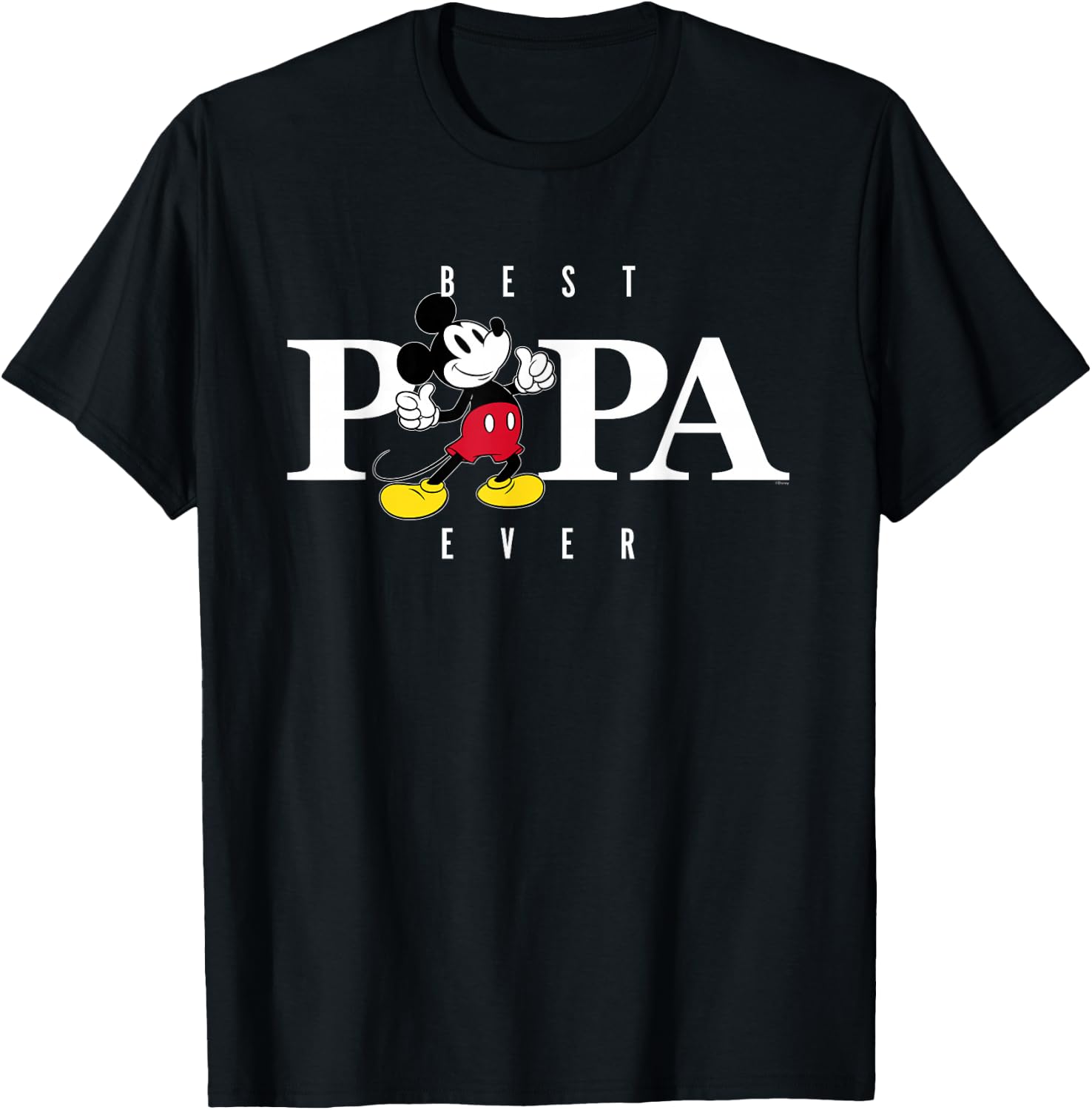 Disney Mickey Mouse Thumbs Up Best Papa Ever Father’s Day T-Shirt - T-Shirt | Black