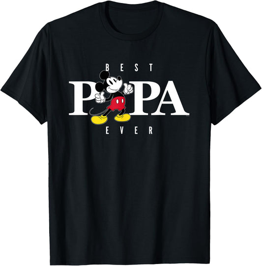 Disney Mickey Mouse Thumbs Up Best Papa Ever Father’s Day T-Shirt - T-Shirt | Black