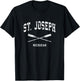 St. Joseph Michigan Vintage Nautical Crossed Oars T-Shirt - T-Shirt | Black