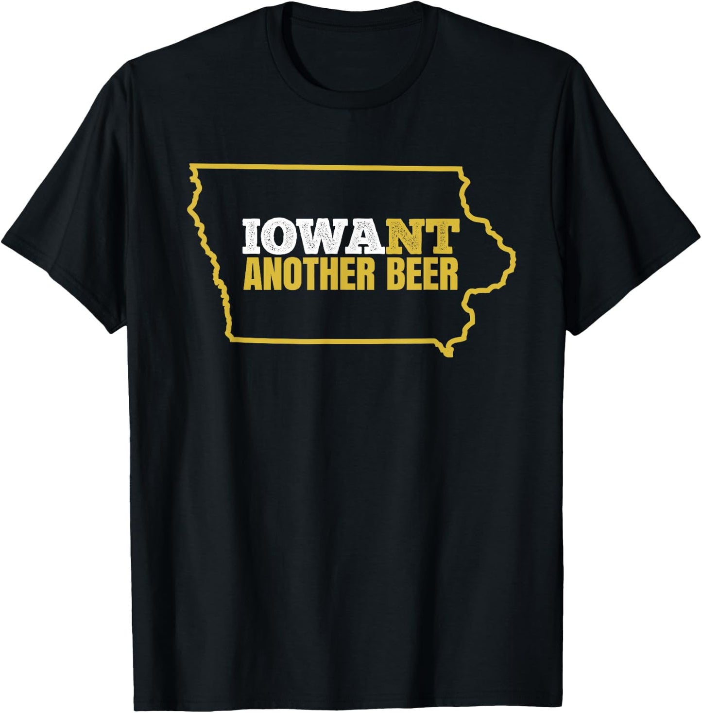 Funny Iowa Beer Shirt-Distressed Iowa State Map T Shirt T-Shirt - T-Shirt | Black