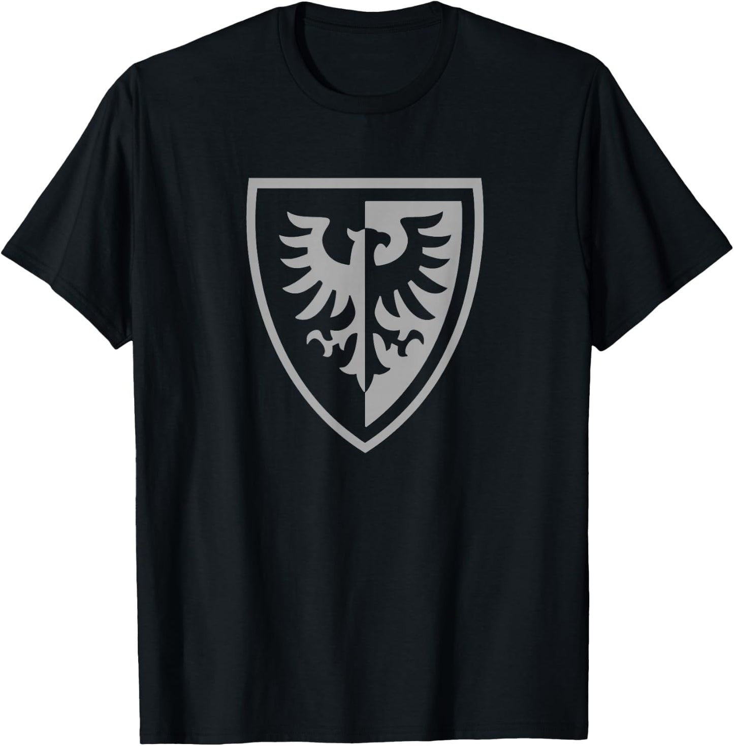 Black Falcons Medieval Castle Knight Shield Design T-Shirt - T-Shirt | Black