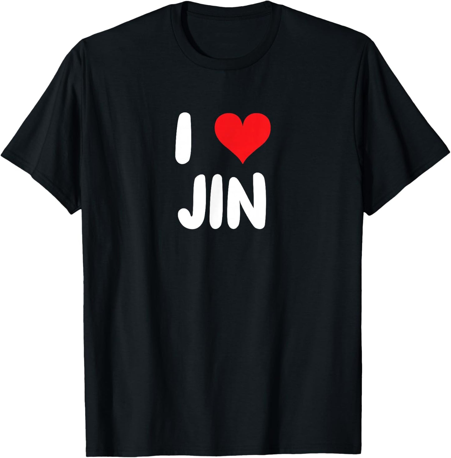 I Love Jin - Heart T-Shirt - T-Shirt | Black