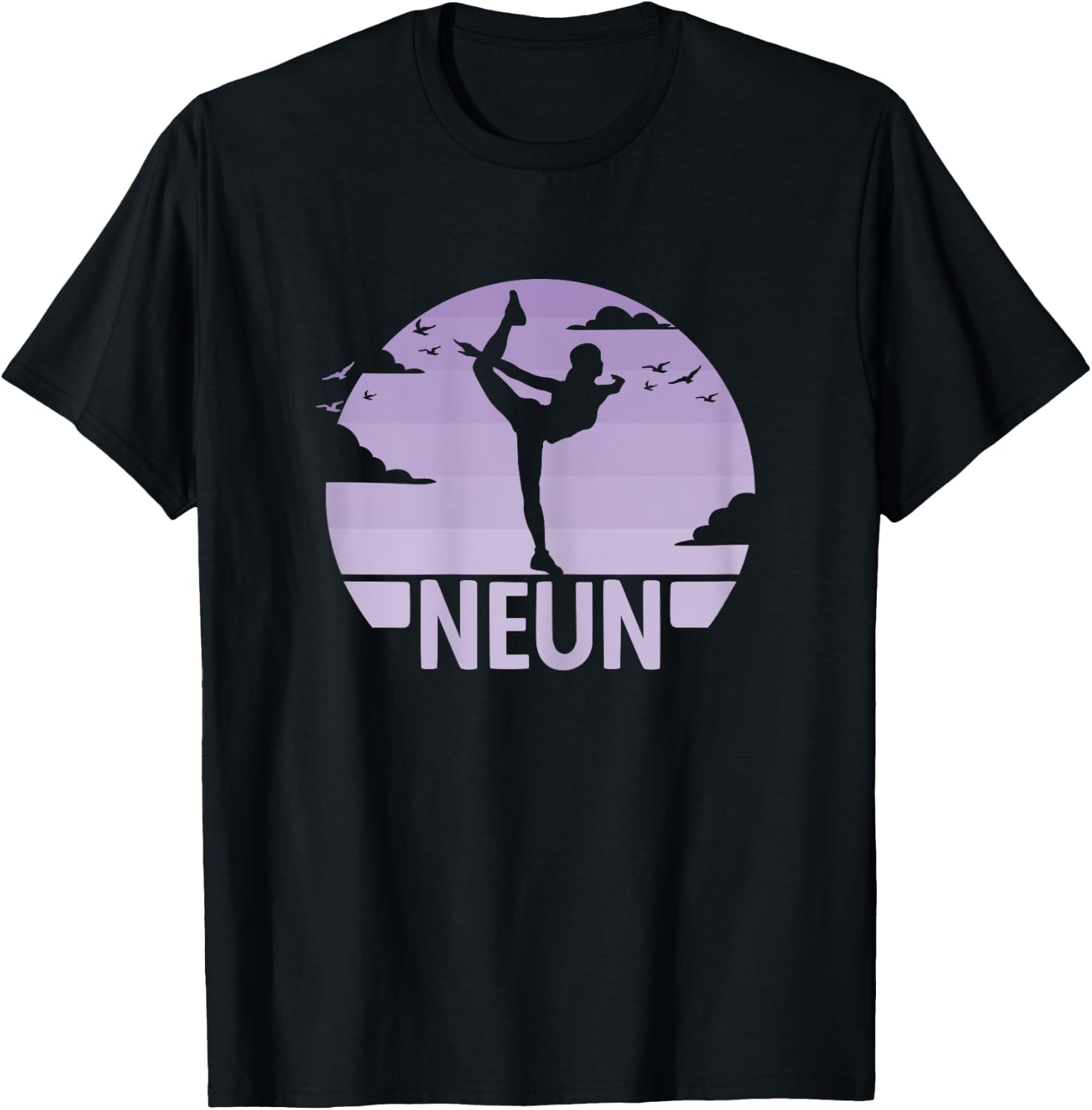 9th Birthday Gymnastic Dancer 9 Years Girls Gymnastics , black T-Shirt - T-Shirt | Black