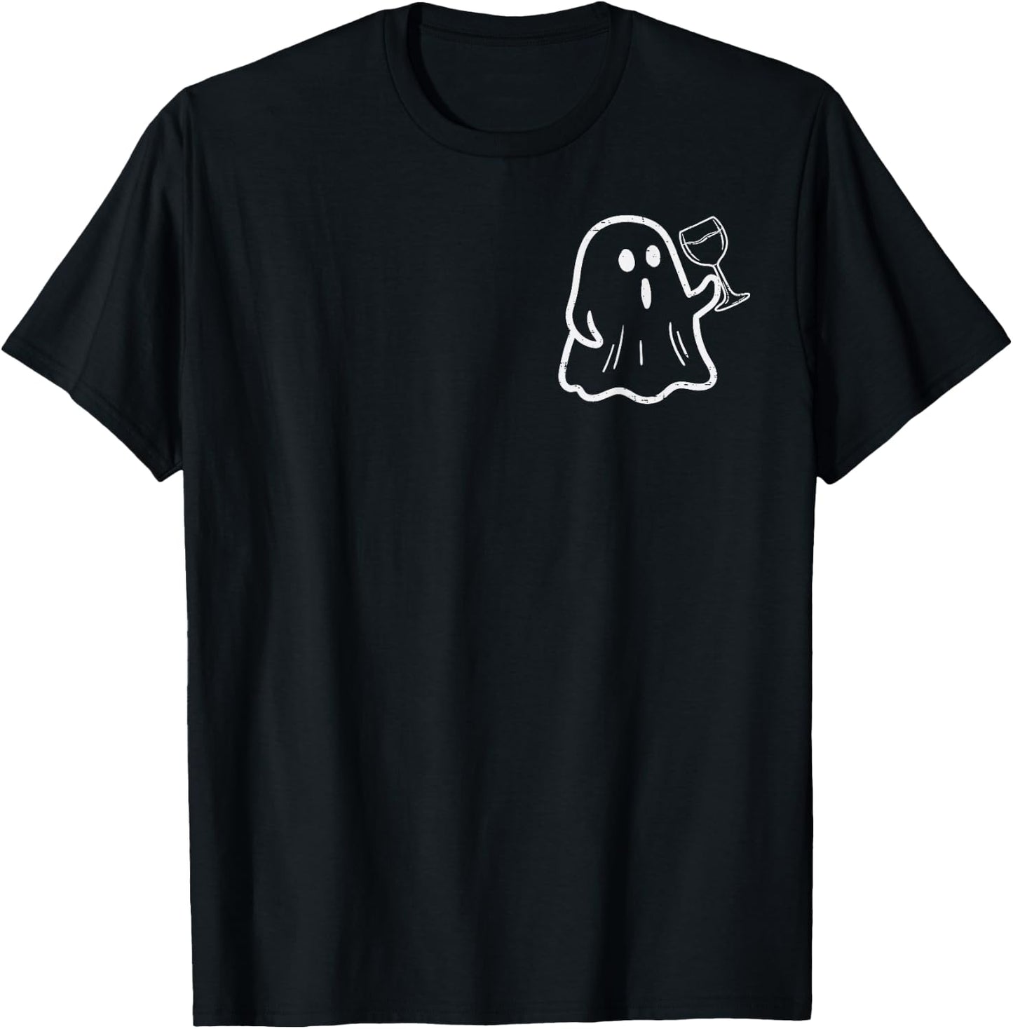 Ghost Wine Pocket Cute Hallowine Halloween Costume Women T-Shirt - T-Shirt | Black