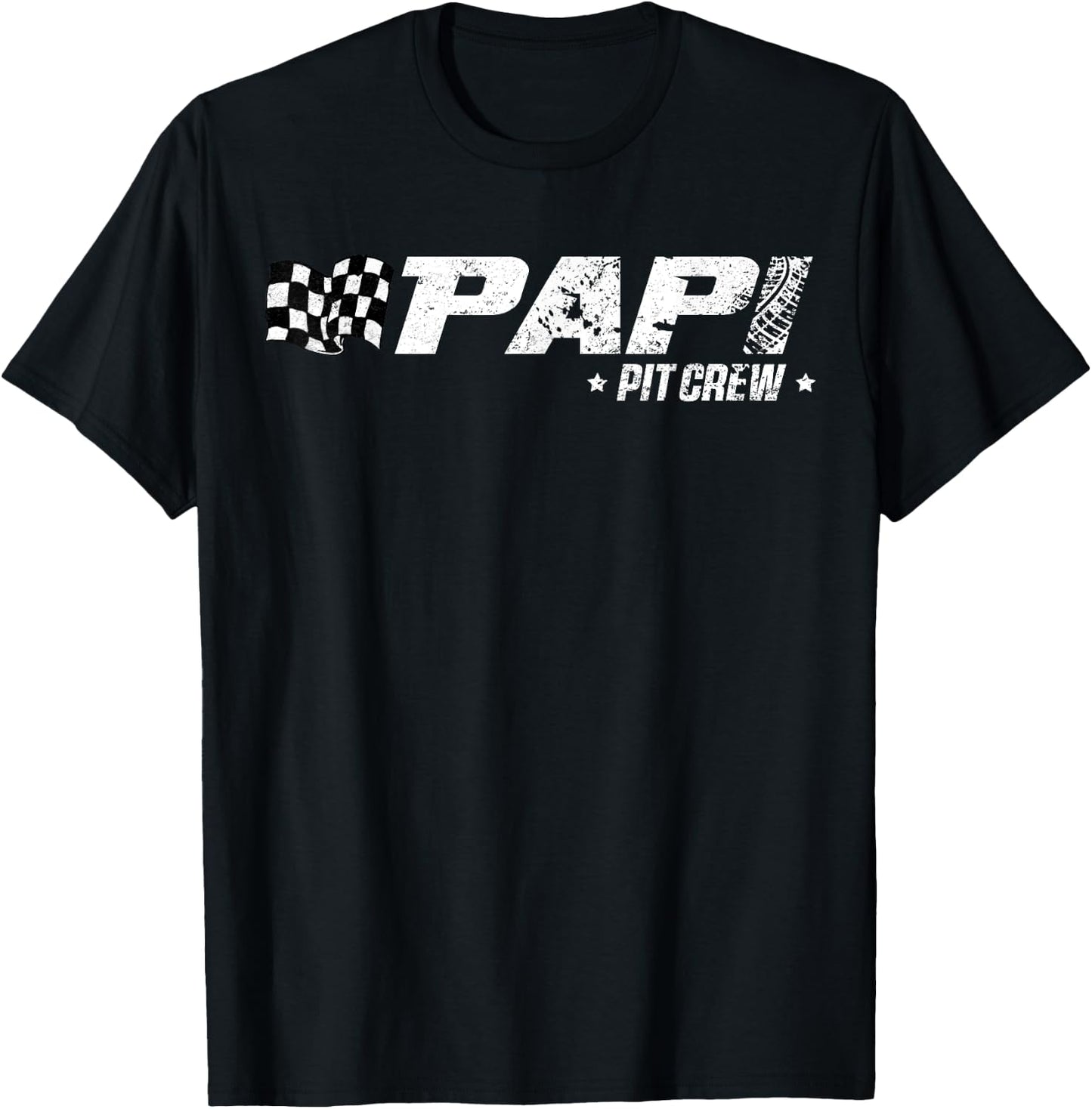 Papi Pit Crew Race Car Birthday Family Racing T-Shirt - T-Shirt | Black